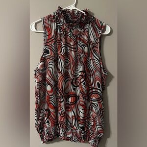 SERE NADE size LARGE Black and White Graphic Sleeveless Top.